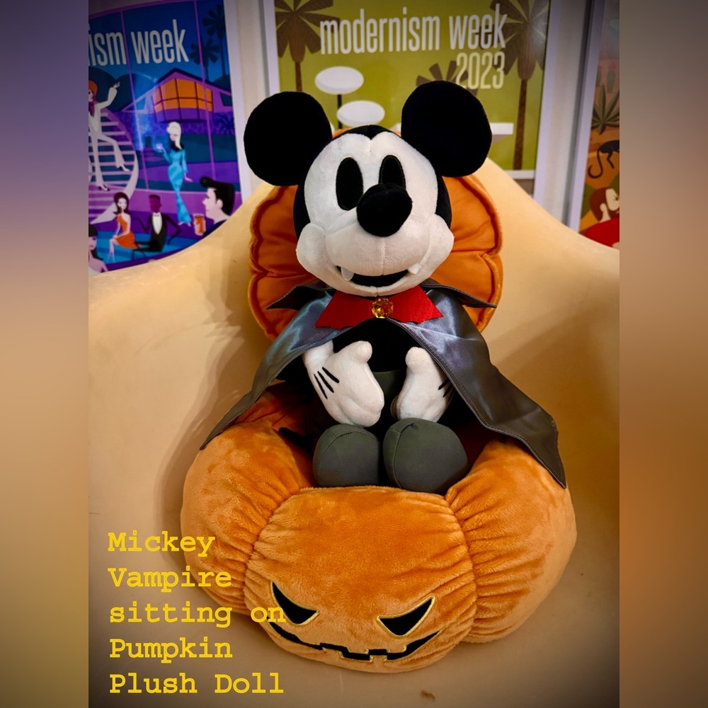 Tokyo Disney Mickey Vampire Plush with Pumpkin